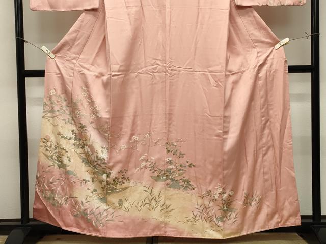 平和屋着物●訪問着 舟 流水草花文 暈し染め 金彩 正絹 逸品 CABM5095gh