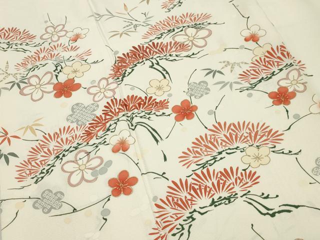 平和屋着物●訪問着 刺繍 松竹梅文 金彩 正絹 逸品 CABM5134gh