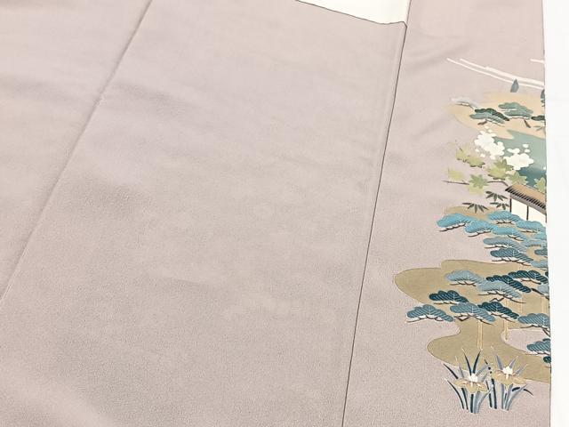 平和屋着物●豪華色留袖 友禅 作家物 松竹梅風景文 正絹 逸品 BAAY9203yc