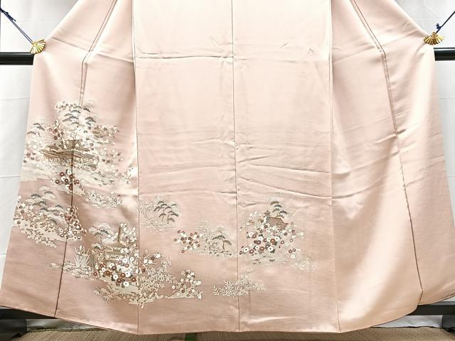 平和屋着物●訪問着 松竹梅風景文 暈し染め 金彩 正絹 逸品 BAAY9271yc