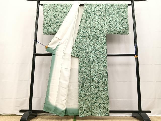 平和屋着物■上質な小紋 型染め 牡丹 正絹 逸品 未使用 BAAY9317yc