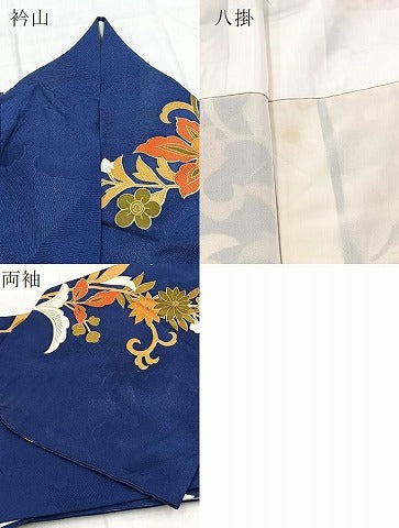 平和屋着物●豪華振袖 駒刺繍 更紗花文 三越扱い 正絹 逸品 BAAY9326yc
