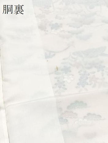 平和屋着物●上質な小紋 松竹梅風景文 ロング丈 正絹 逸品 未使用 BAAY9207yc