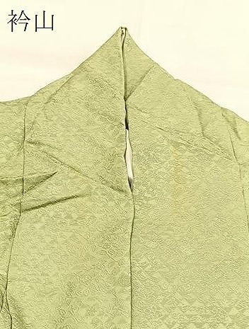 平和屋着物●上質な色無地 草花地紋 裏葉柳色 さが美扱い ロング丈 正絹 逸品 BAAY9312yc