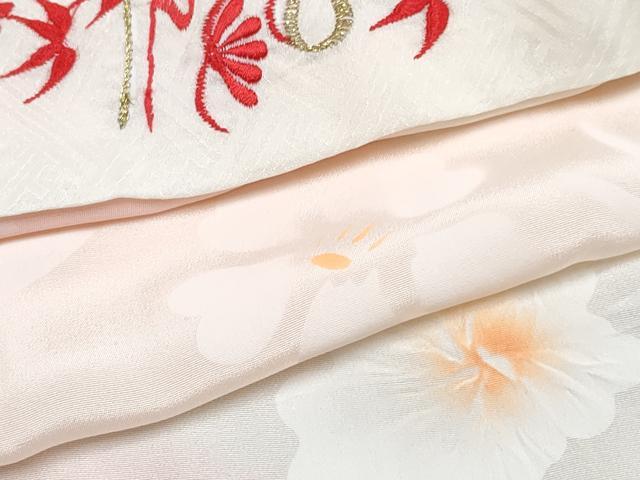 平和屋着物∵女の子 十三参り 子供 祝着・長襦袢(無双仕立て・半衿刺繍)セット 駒刺繍 鼓花文 暈し染め 金彩 逸品 DABK1639ma