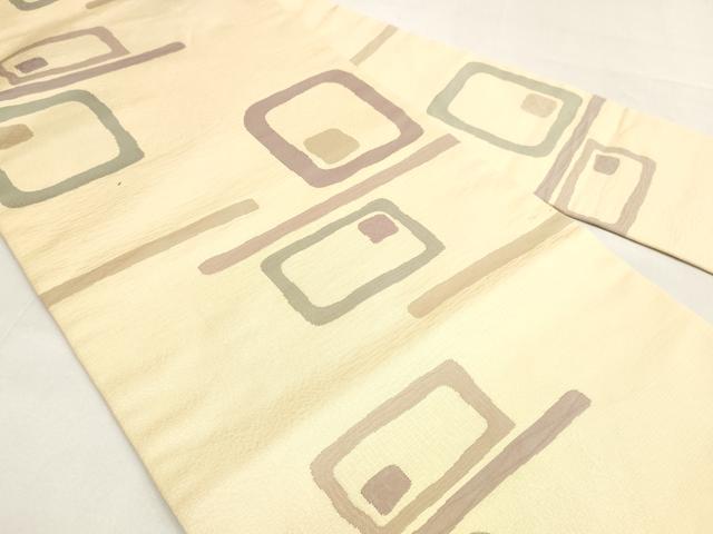 平和屋着物◎九寸名古屋帯 幾何学文様 正絹 逸品 DABK8571cm