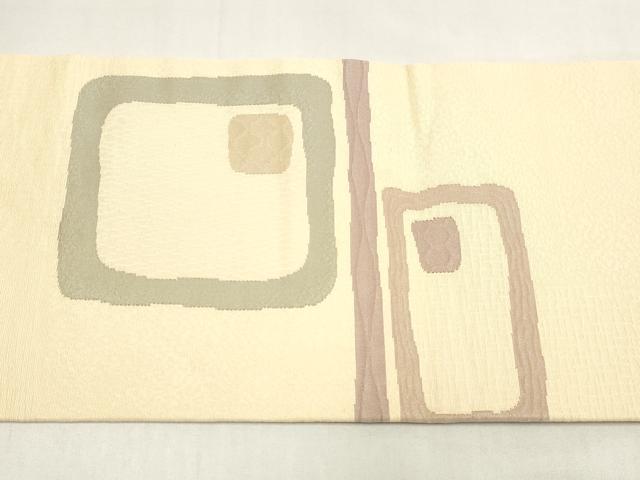 平和屋着物◎九寸名古屋帯 幾何学文様 正絹 逸品 DABK8571cm