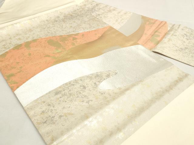 平和屋着物◎九寸名古屋帯 風景文 金銀糸 引箔 正絹 逸品 DABK8569cm