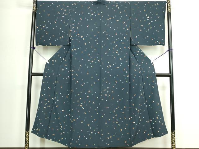 平和屋着物▽上質な小紋 単衣 色紙文 金彩 正絹 逸品 DABK9626cd