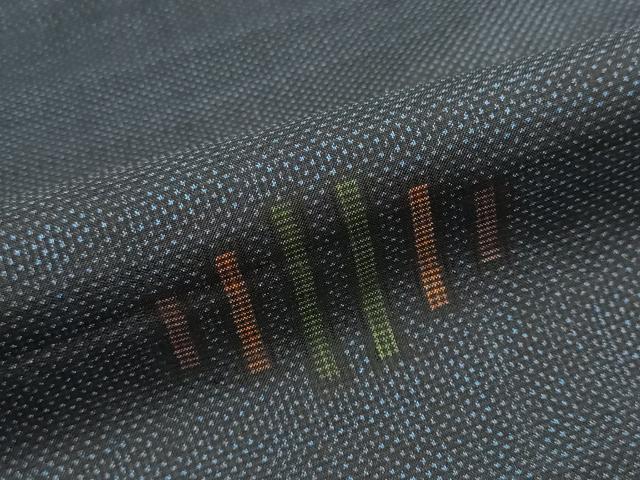 平和屋着物▼本場大島紬 反物 着尺 7マルキ 抽象文様 証紙付き 逸品 未使用 DABJ9724we