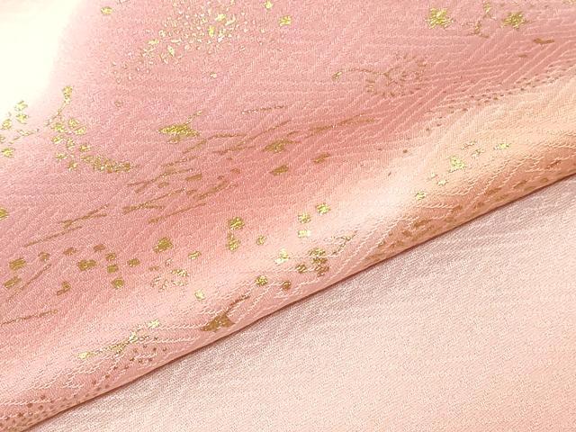 平和屋着物▼羽織・コート 反物 羽尺 花鳥文 暈し染め 金彩 逸品 未使用 DABK9082zy