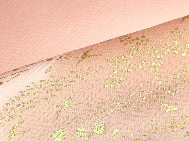 平和屋着物▼羽織・コート 反物 羽尺 花鳥文 暈し染め 金彩 逸品 未使用 DABK9082zy