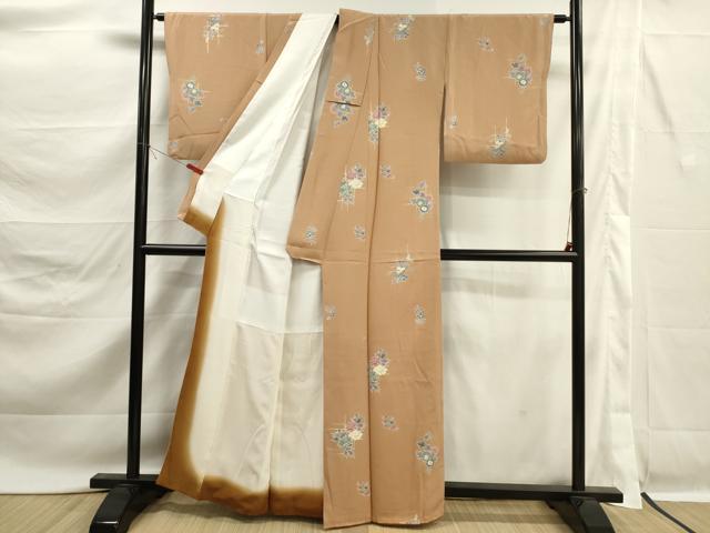 平和屋着物■上質な小紋 草花文 金彩 正絹 逸品 DABK6807ya