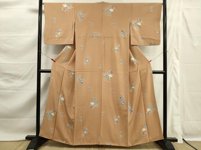平和屋着物■上質な小紋 草花文 金彩 正絹 逸品 DABK6807ya
