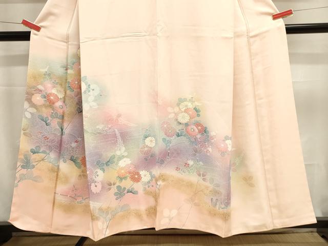 平和屋着物■訪問着 刺繍 枝花文 暈し染め 金彩 正絹 逸品 DABK5663sf