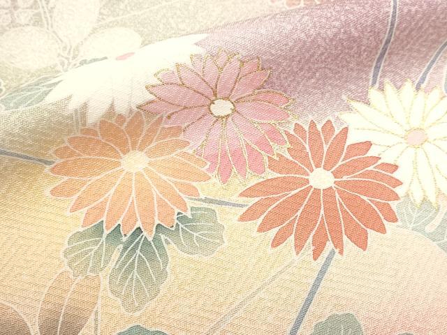 平和屋着物■訪問着 刺繍 枝花文 暈し染め 金彩 正絹 逸品 DABK5663sf