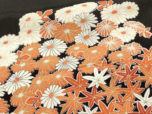 平和屋着物■豪華黒留袖 刺繍 孔雀花文 金彩 正絹 逸品 DABK5671sf