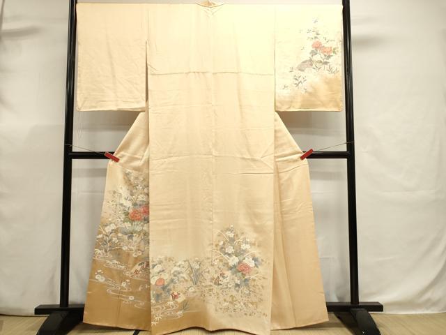 平和屋着物■訪問着 地紙草花文 暈し染め 金銀彩 正絹 逸品 DABK5679sf