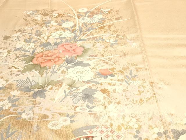 平和屋着物■訪問着 地紙草花文 暈し染め 金銀彩 正絹 逸品 DABK5679sf
