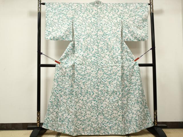 平和屋着物■小紋 草花文 暈し染め 洗える着物 DABK6233qa
