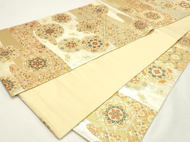平和屋着物◎六通柄袋帯 唐織 献物正倉院 金銀糸 正絹 逸品 DABK8592cm