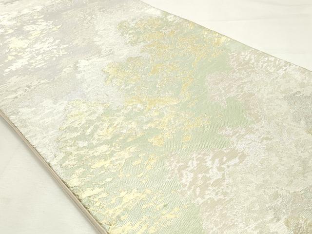 平和屋着物◎六通柄袋帯 樹林文 金銀糸 正絹 逸品 DABK8593cm