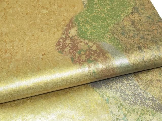 平和屋着物▼六通柄袋帯 霞文 引箔 正絹 逸品 DABK4333az