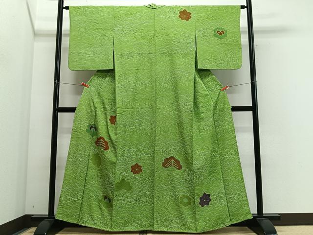 平和屋着物■訪問着 駒刺繍 草花文 金彩 正絹 逸品 CABM6673ua