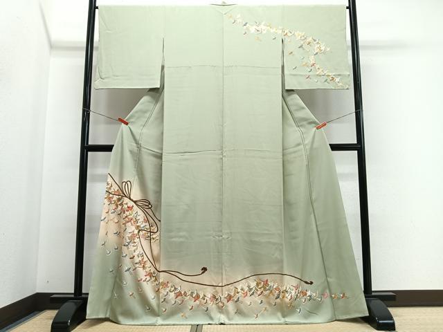 平和屋着物■訪問着 駒刺繍 飛鳥文 暈し染め 金彩 正絹 逸品 CABM6662ua