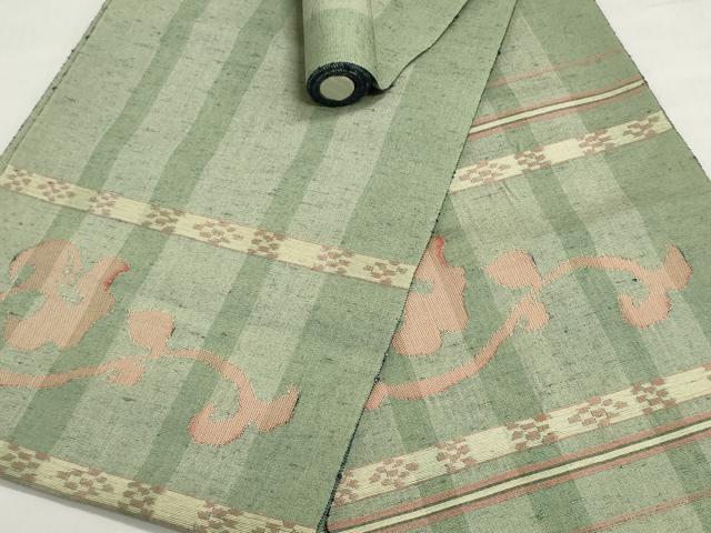 平和屋着物●名古屋帯 帯反物 紬地 抽象文様 逸品 DABJ9799we