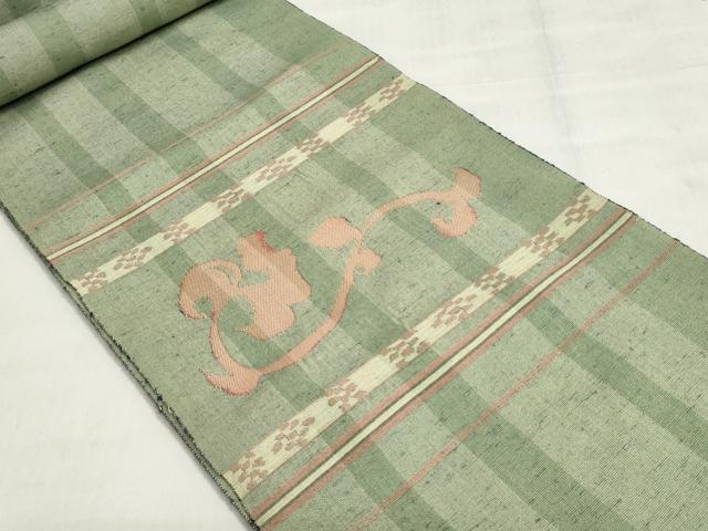 平和屋着物●名古屋帯 帯反物 紬地 抽象文様 逸品 DABJ9799we