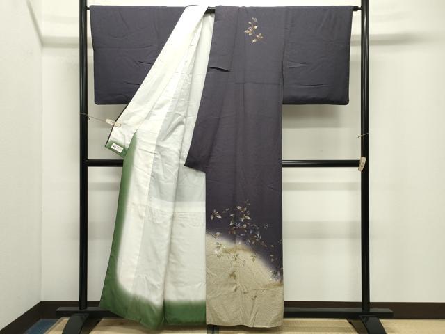 平和屋着物●和紙染染色作家・植村彩弘 訪問着 南天文 暈し染め 金彩 やまと誂製 正絹 逸品 CABM5220gh