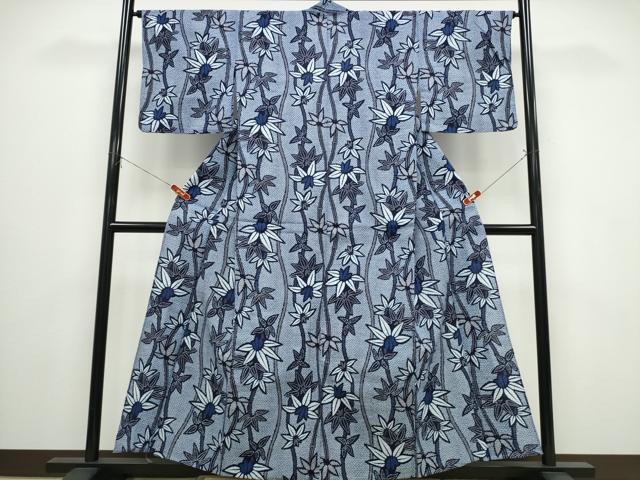 平和屋着物∴夏物 浴衣 笹竹文 リップル生地 綿 逸品 CABM2651ng