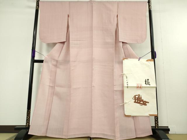 平和屋本店*極上 夏物 紬屋吉平 紗紬 色無地 撫子色 たとう紙付き 逸品 DZAA5583kh6