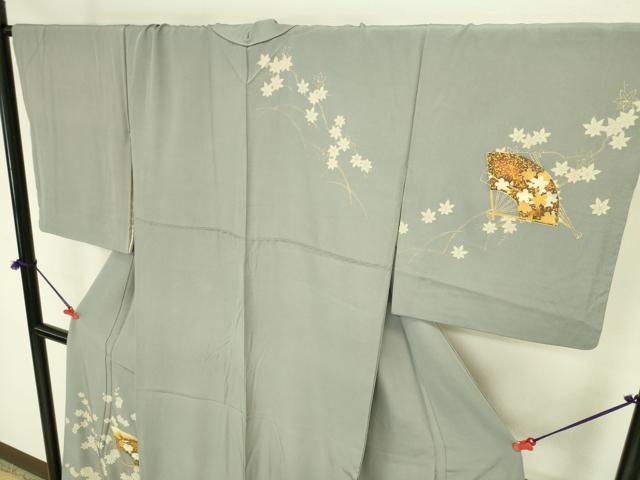 平和屋着物●訪問着 扇面花文 金彩 正絹 逸品 DABK2785op