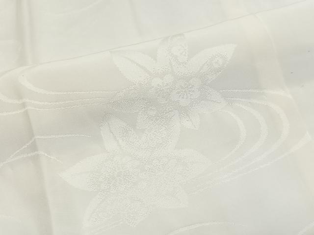 平和屋着物■長襦袢 無双仕立て 流水花地紋 正絹 逸品 CABM6743ua
