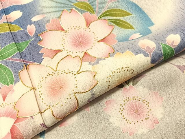 平和屋着物●豪華振袖 駒刺繍 枝垂れ桜 暈し染め 金彩 正絹 逸品 CABN3105vp