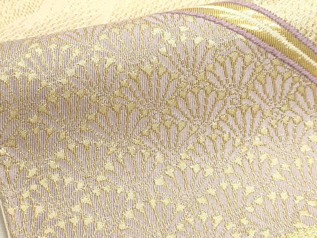 平和屋本店▼六通柄袋帯 露芝小袖菊詰文 純金箔 正絹 逸品 DABK5750sf