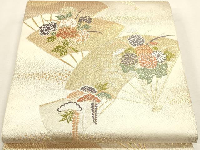 平和屋本店▼六通柄袋帯 唐織 吉祥模様 24K本金箔 正絹 逸品 DABK5755sf