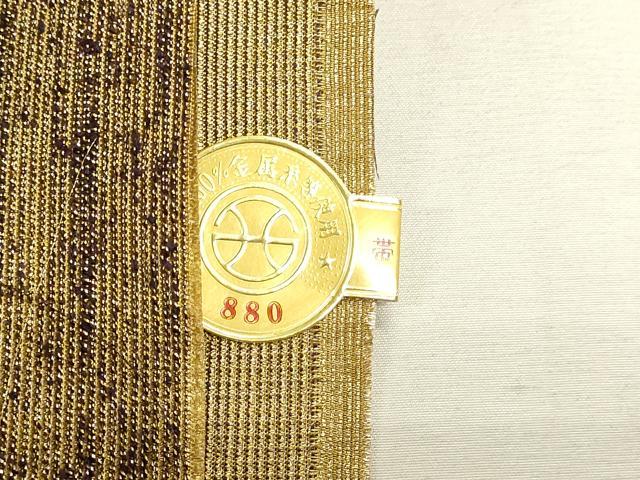 平和屋着物▼西陣 帯屋一条にしたに織物謹製 全通柄袋帯 金華山名物百撰 証紙付き 正絹 逸品 DABK5854sf