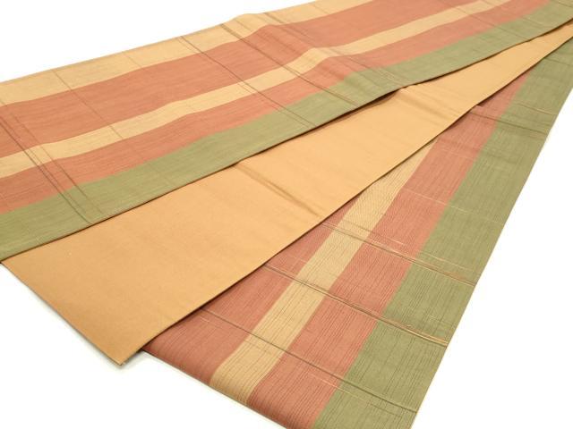 平和屋着物◎全通柄袋帯 縞 正絹 逸品 DABK8693cm