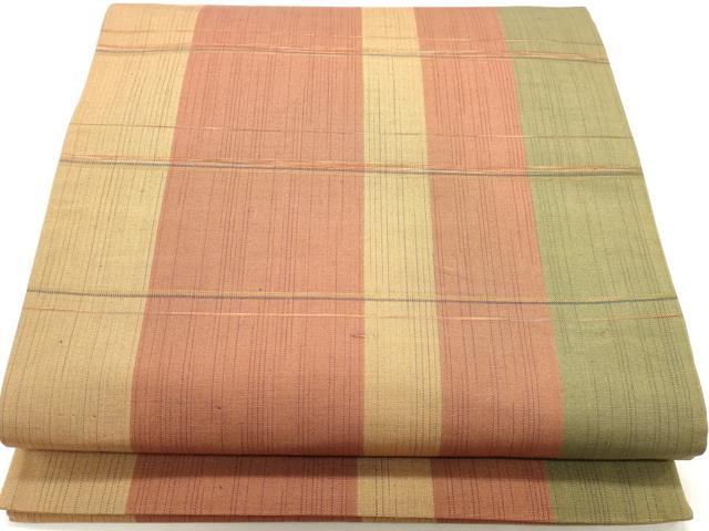 平和屋着物◎全通柄袋帯 縞 正絹 逸品 DABK8693cm
