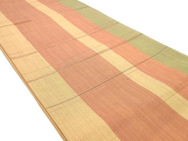平和屋着物◎全通柄袋帯 縞 正絹 逸品 DABK8693cm