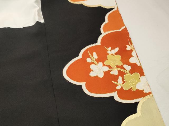 平和屋着物■豪華黒留袖 駒刺繍 重ね雲花文 金彩 正絹 逸品 DABK6371qa