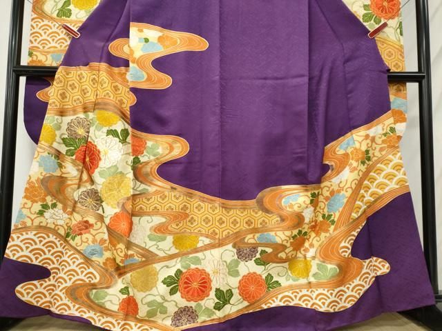 平和屋着物■豪華振袖 駒刺繍 道長花唐草文 金彩 正絹 逸品 CABL5796ou