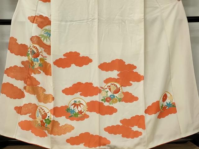 平和屋着物■訪問着 駒刺繍 雲取り花鳥丸文 金彩 正絹 逸品 CABL5813ou
