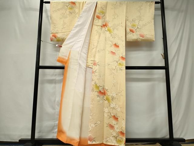平和屋着物■上質な小紋 枝花文 暈し染め 正絹 逸品 CABL5807ou
