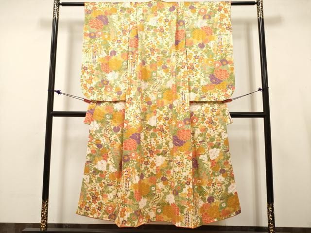 平和屋着物∵女の子 十三参り 子供 祝着 草花文 逸品 DABK5156ea