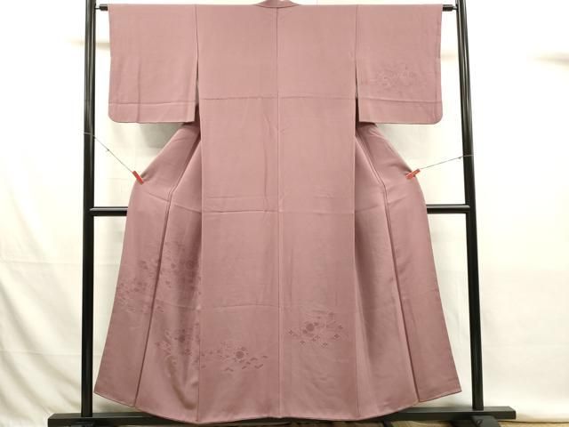 平和屋着物■無地絵羽訪問着 吉祥鼓花地紋 鴇浅葱色 正絹 逸品 DABK9796cd