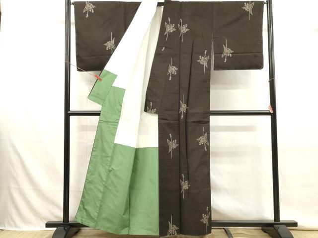 平和屋着物■本場大島紬 9マルキ 地空き 結び紐 折り鶴 正絹 逸品 未使用 DABK9812cd